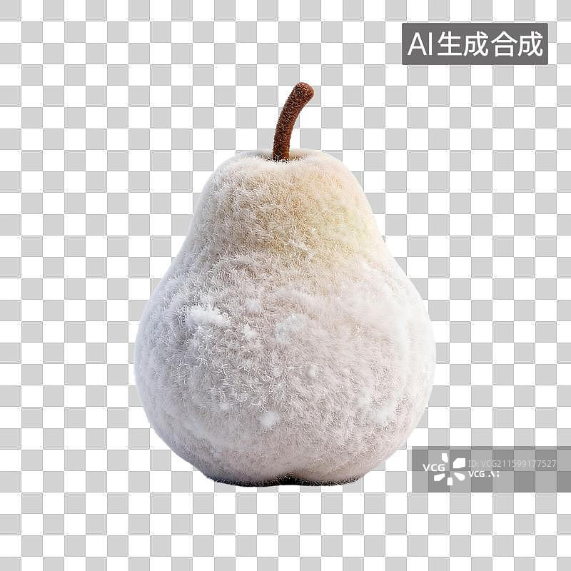 【AI数字艺术】毛绒质感的冻梨特写图片素材