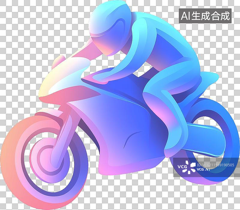 【AI数字艺术】一个人骑摩托车的简约图标图片素材