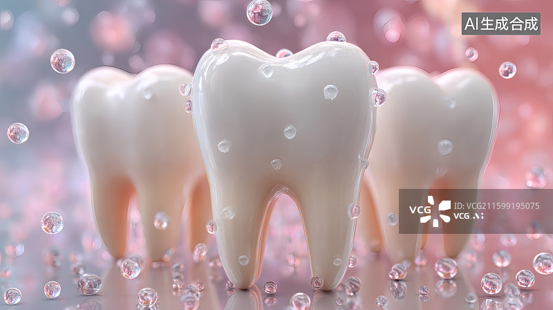 【AI数字艺术】健康洁白的牙齿，世界爱牙日海报图片素材