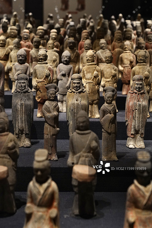 邯郸北朝考古博物馆湾漳壁画墓陶俑图片素材