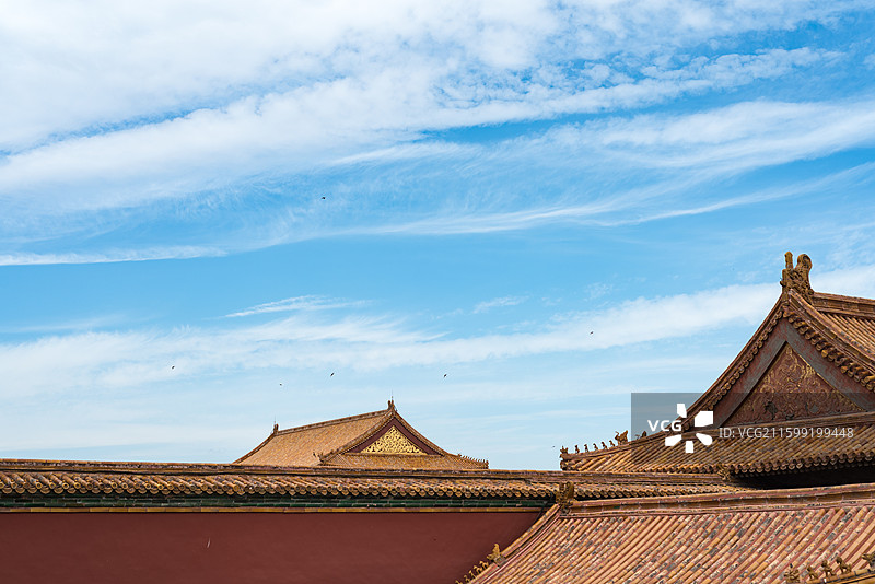 中国北京故宫东方古代传统建筑楼阁屋檐图片素材