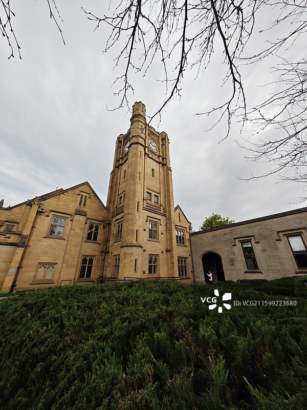 澳大利亚墨尔本大学校园4K无人名校诺贝尔图片素材