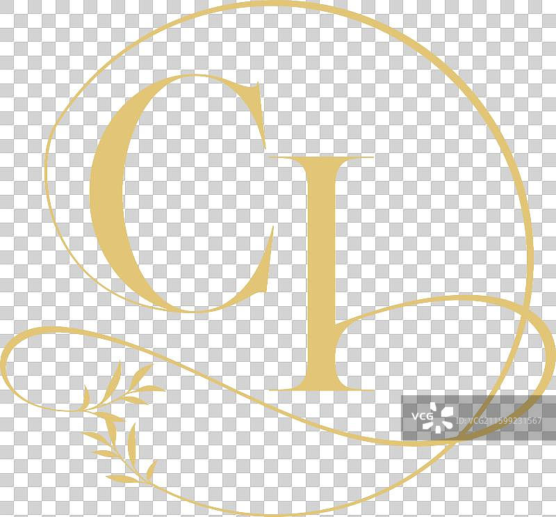 婚礼字母组合设计，圆形和有机风格图片素材