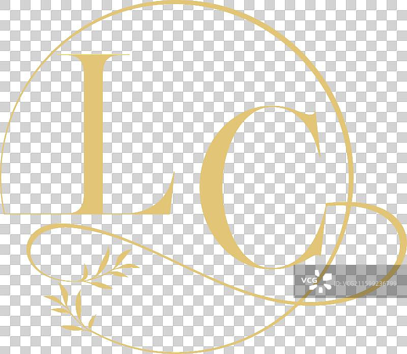 婚礼字母组合设计，圆形和有机风格图片素材