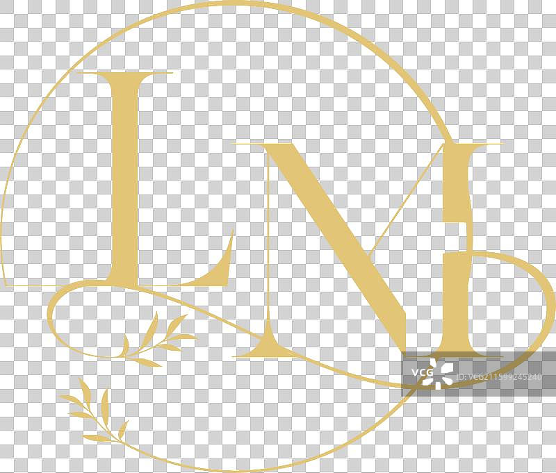 婚礼字母组合设计，圆形且具有机风格图片素材