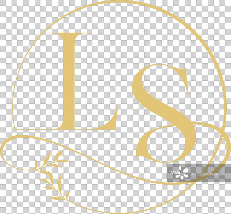 婚礼字母组合设计，圆形和有机风格图片素材