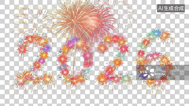 【AI数字艺术】由烟花燃放而成的2026数字PNG免抠素材图片素材