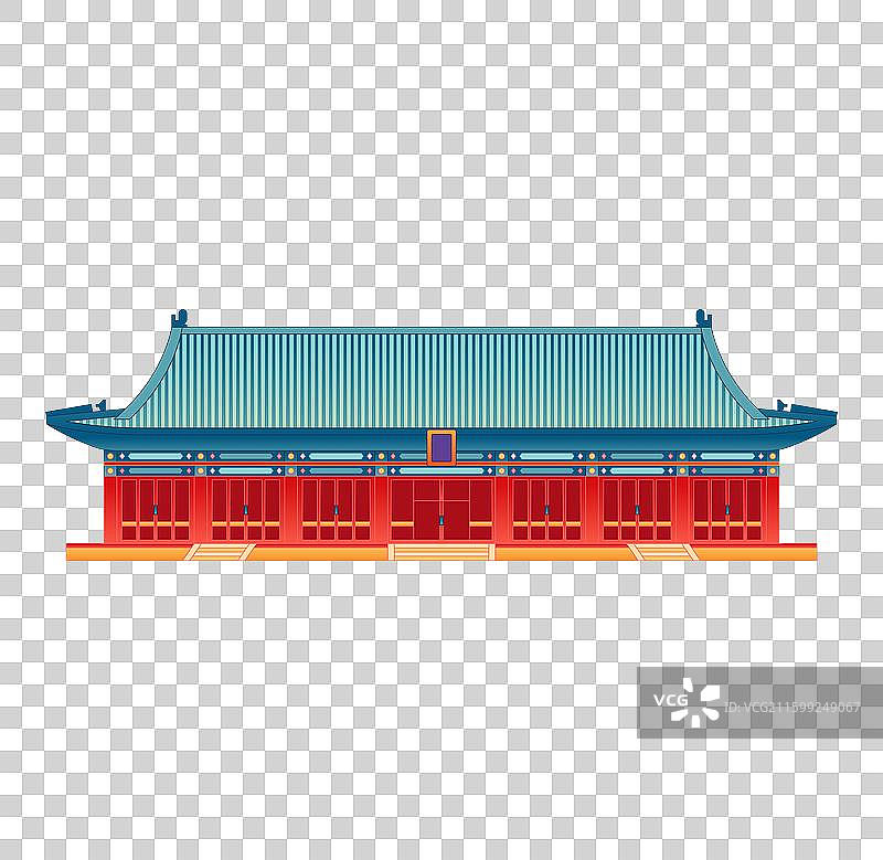 国风新中式最美中轴线北京先农坛太岁殿插画免抠元素图片素材