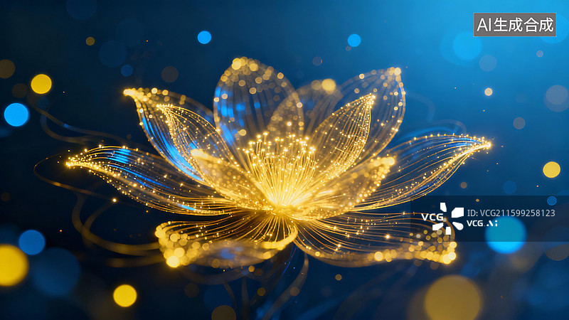 【AI数字艺术】数字莲花背景图片素材