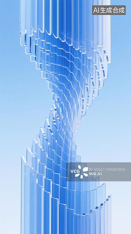 【AI数字艺术】蓝色螺旋设计抽象背景图片素材