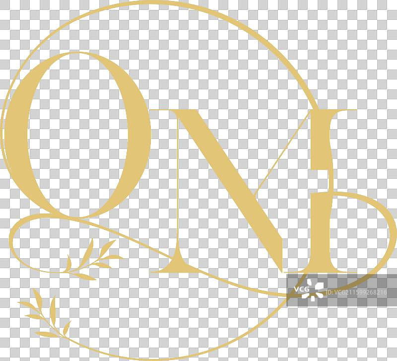 婚礼字母组合设计，圆形和有机风格图片素材