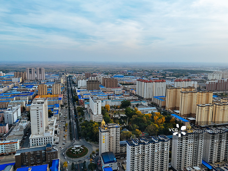 北安市 向阳村 人民公园 龙江路 航拍图片素材