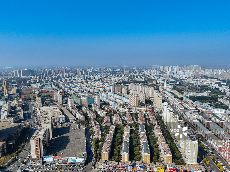 松原市 宁江区 金钻广场 青年大街 航拍图片素材