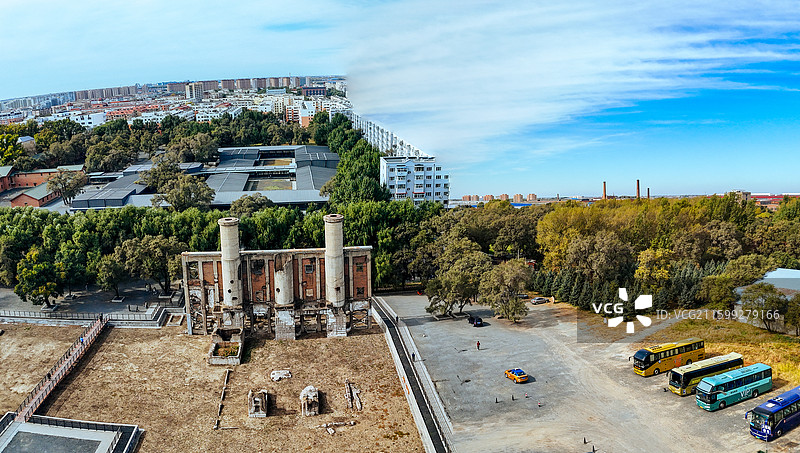 哈尔滨 平房区 731遗址 平房公园 航拍图片素材