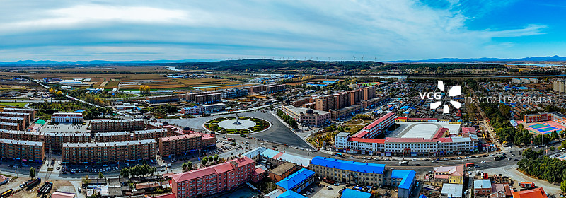 依兰县 依兰镇 通江路 东山公园 航拍图片素材