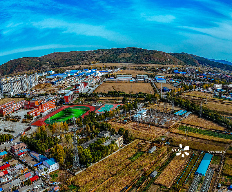 依兰县 依兰镇 通江路 东山公园 航拍图片素材