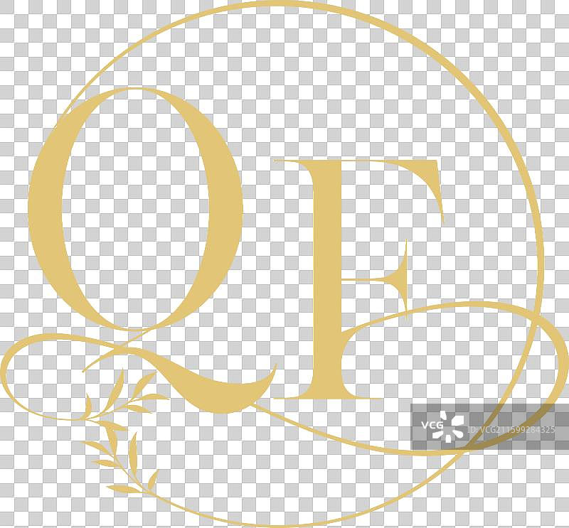 婚礼字母组合设计，圆形和有机风格图片素材