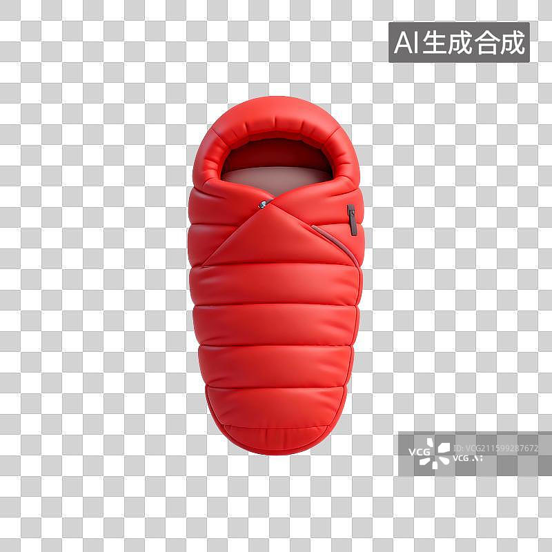 【AI数字艺术】3D渲染，睡袋，露营，旅游，旅行，免抠元素图片素材