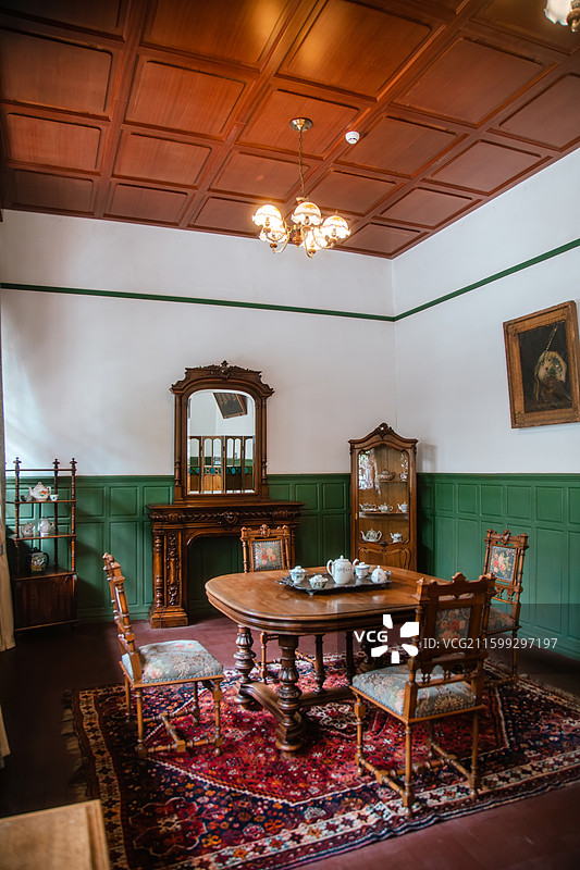 山西太原晋商博物院 东花园室内景观图片素材