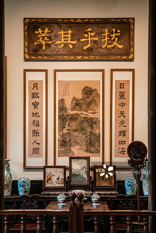 山西太原晋商博物院 三堂晋商文化室内展厅图片素材