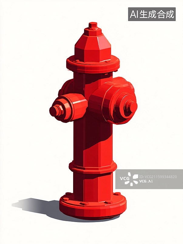 【AI数字艺术】红色消防栓特写图片素材