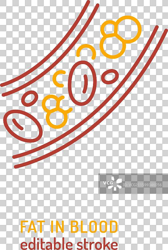 血液中的脂肪轮廓图标线性标志高图片素材