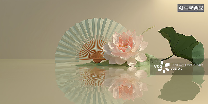 【AI数字艺术】蜻蜓荷叶水珠立体图片素材