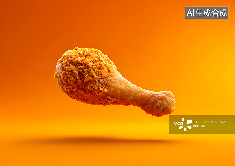 【AI数字艺术】金黄酥脆的油炸鸡腿图片素材