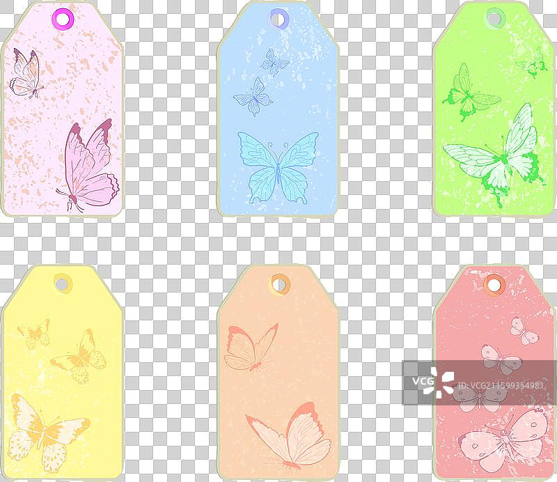 一套空白的礼品盒标签或促销购物标签图片素材