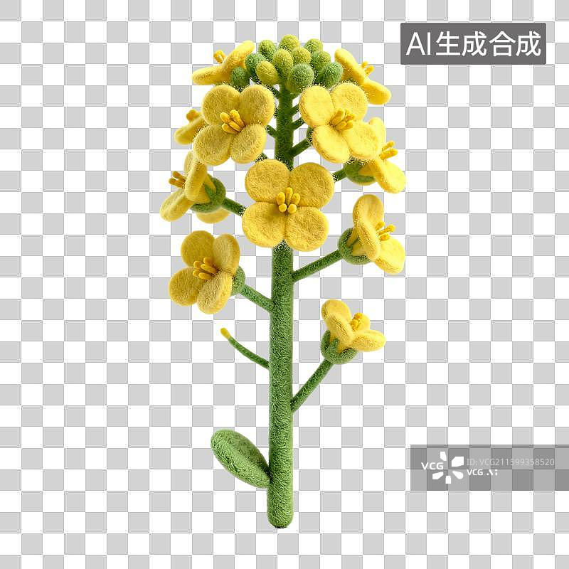 【AI数字艺术】手工毛毡油菜花图片素材