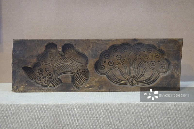 北京民俗博物馆古代木质糕点模具图片素材