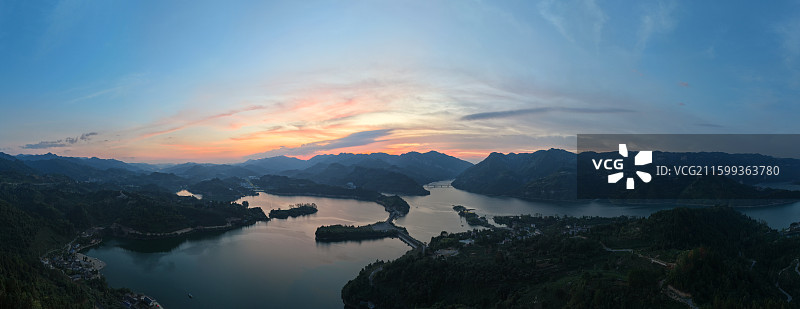 航拍湖南湘西古丈县栖凤湖风光图片素材