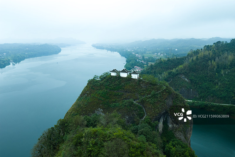 航拍湖南常德桃源夷望溪风光图片素材