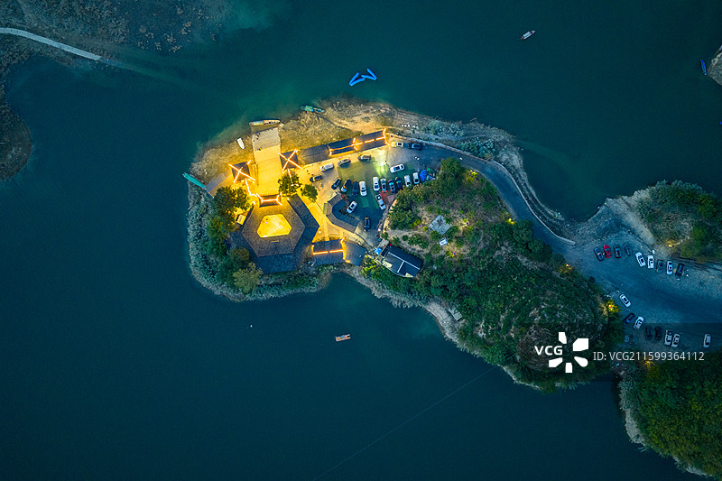 航拍湖南湘西古丈县栖凤湖风光图片素材