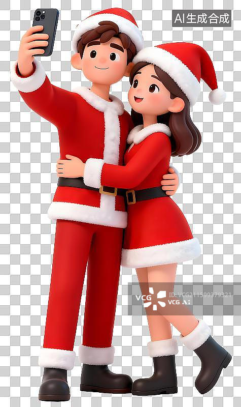 【AI数字艺术】圣诞节情人人物图片素材