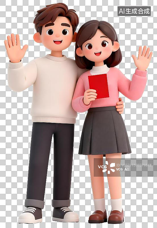 【AI数字艺术】情侣合影图片素材