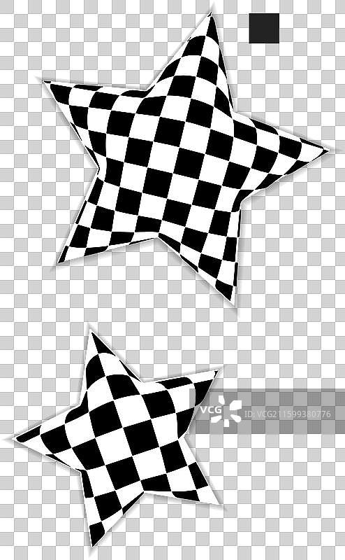 黑白鸟笼和三维星星的背景图片素材