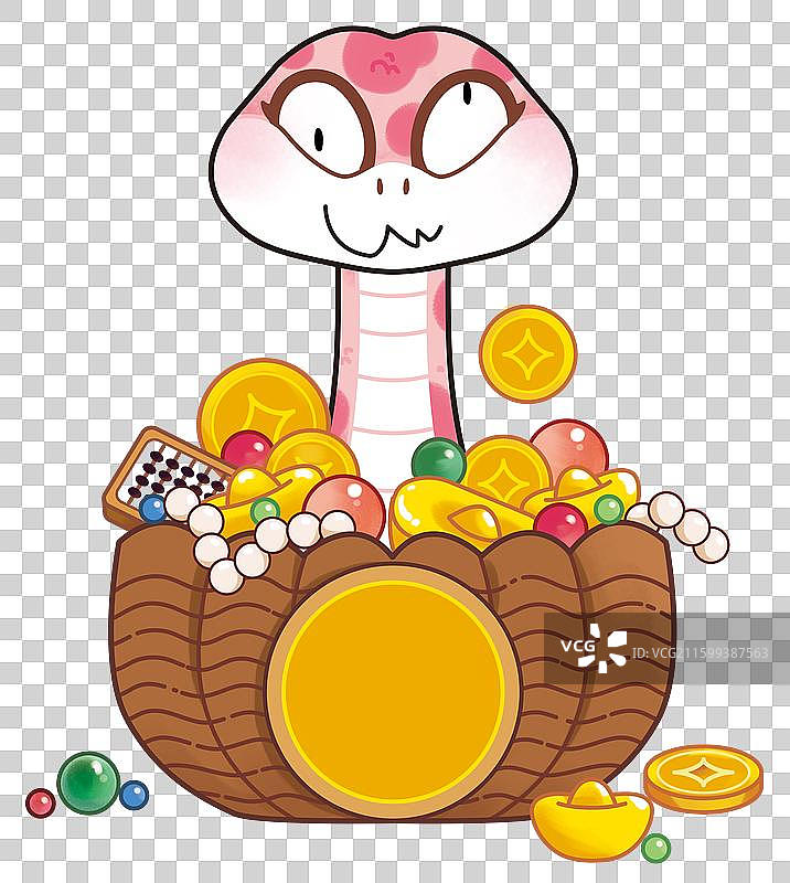 扁平风可爱摇晃蛇元素图片素材