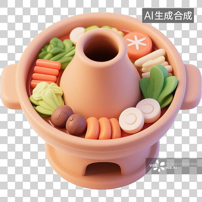 【AI数字艺术】3D火锅图标图片素材