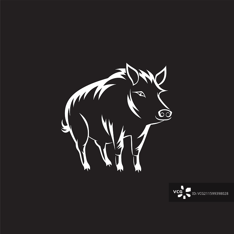 野性咆哮标志性野猪符号设计图片素材