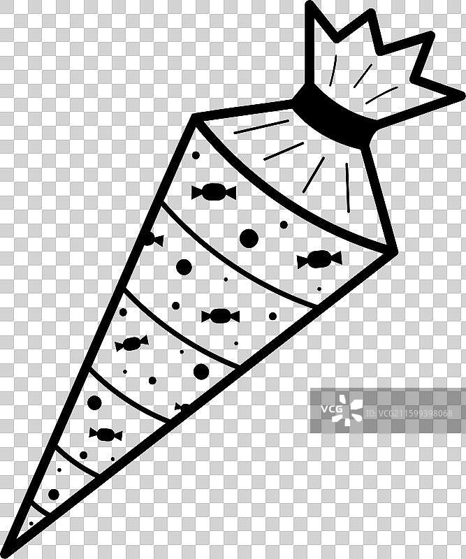 学校锥形糖果包图标，德国传统糖果包图片素材