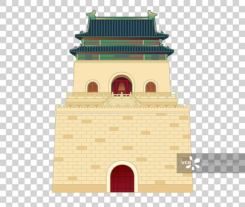 北京中轴线城市印象地标古建筑钟楼图片素材