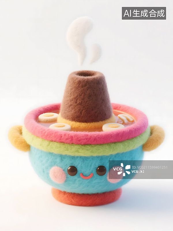 【AI数字艺术】AIGC：羊毛毡风格火锅图片素材