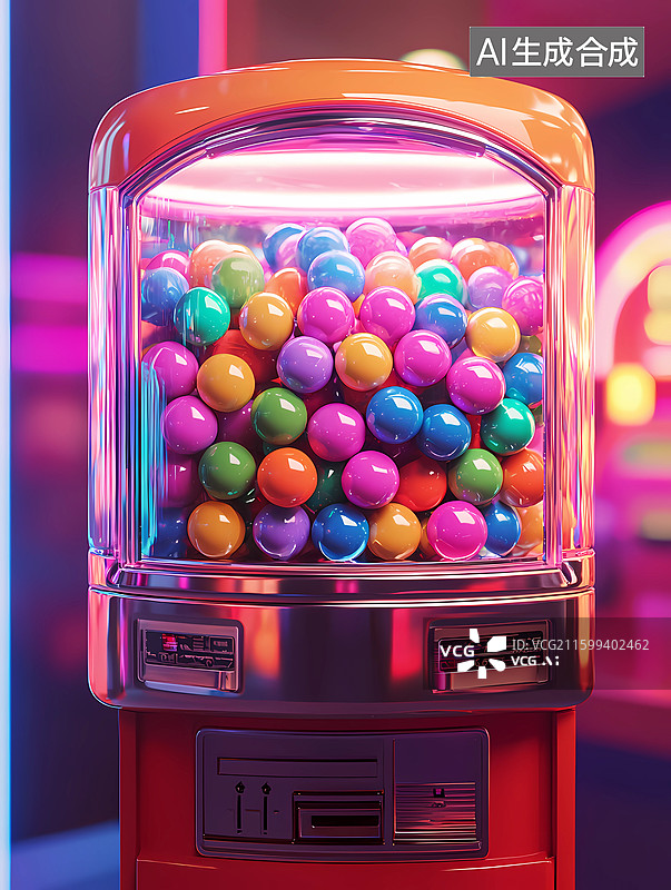 【AI数字艺术】色彩缤纷，可爱的扭蛋机图片素材