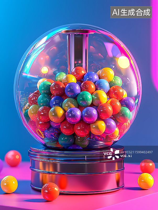 【AI数字艺术】色彩缤纷，可爱的扭蛋机图片素材