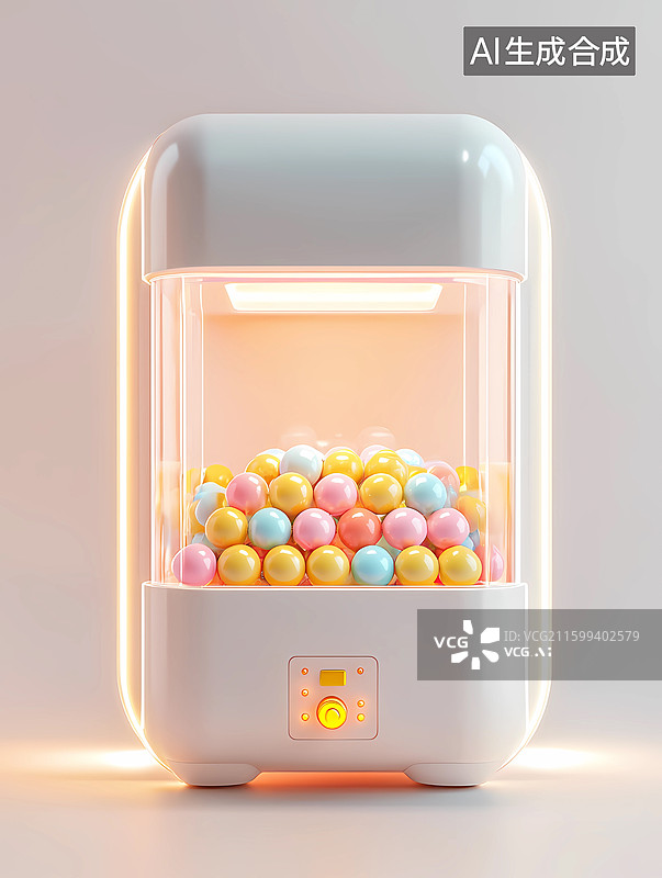 【AI数字艺术】色彩缤纷，可爱的扭蛋机图片素材