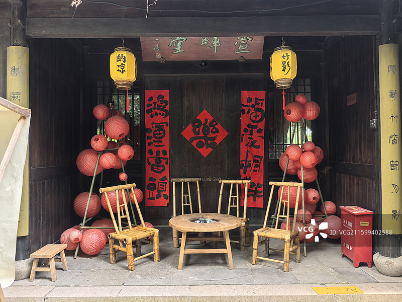 传统民居庭院氛围装置摆件图片素材