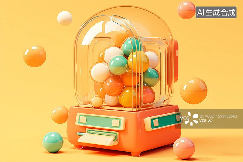 【AI数字艺术】色彩缤纷，可爱的扭蛋机图片素材