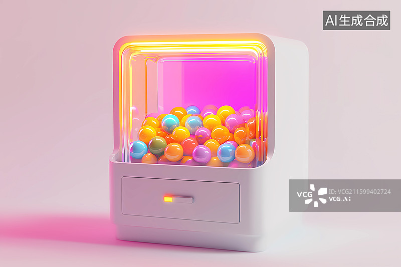 【AI数字艺术】色彩缤纷，可爱的扭蛋机图片素材