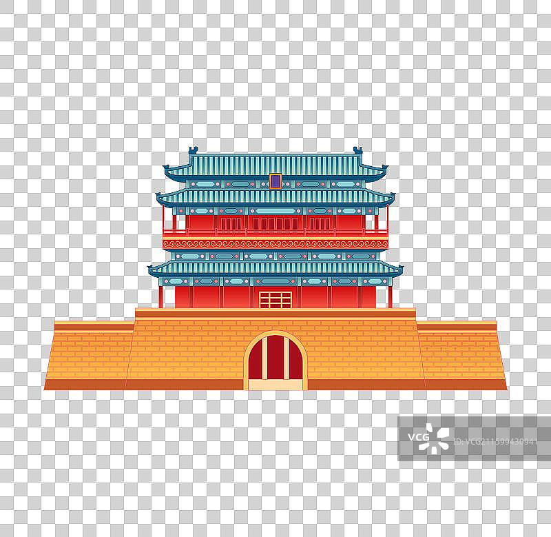 国风新中式最美中轴线北京正阳门插画免抠元素图片素材